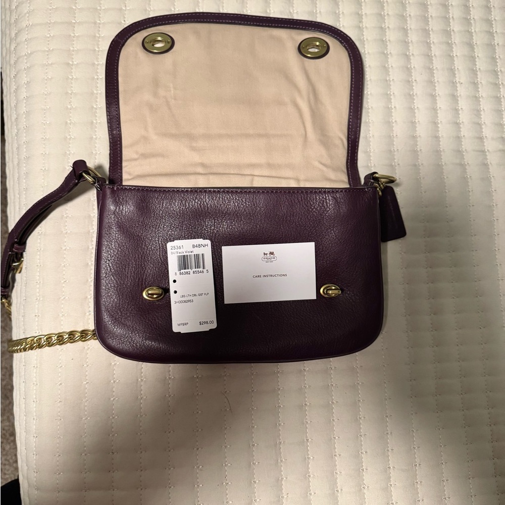 Purple Leather Coach Purse - Picture 8 of 9